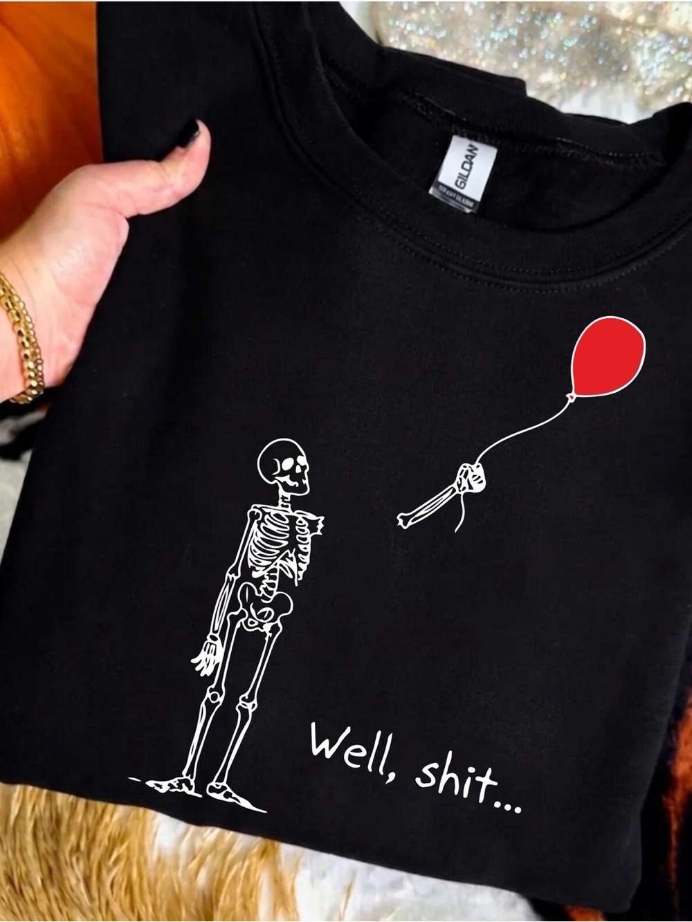 Skeleton Lost Balloon Well Shirt Funny Humor Skeleton Graphic Tee Unisex Black